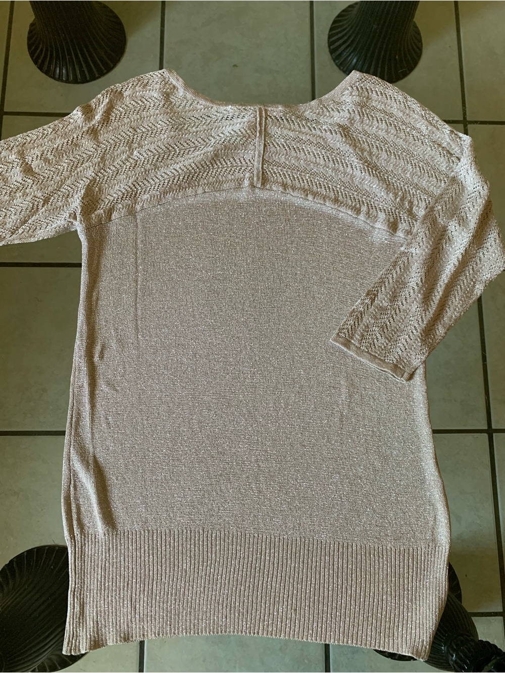Chico's Champagne Gold Metallic Sweater - Picture 3 of 7